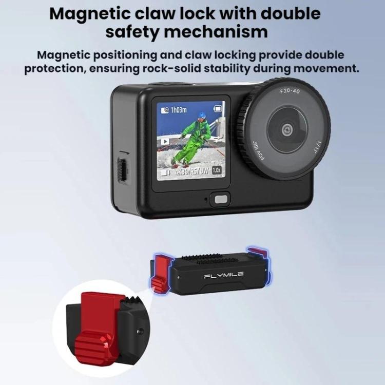 Base Adaptador de expansión de 1/4" con magnética de liberación rápida Flymile para DJI Osmo Action 6 (negro) — imagen 5