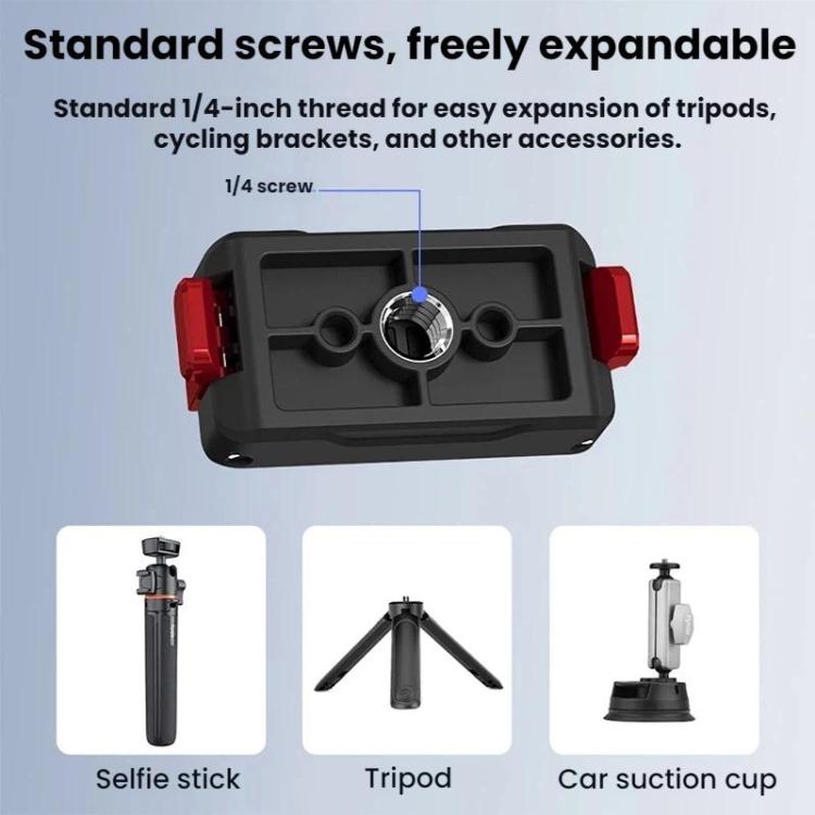 Base Adaptador de expansión de 1/4" con magnética de liberación rápida Flymile para DJI Osmo Action 6 (negro) — imagen 6