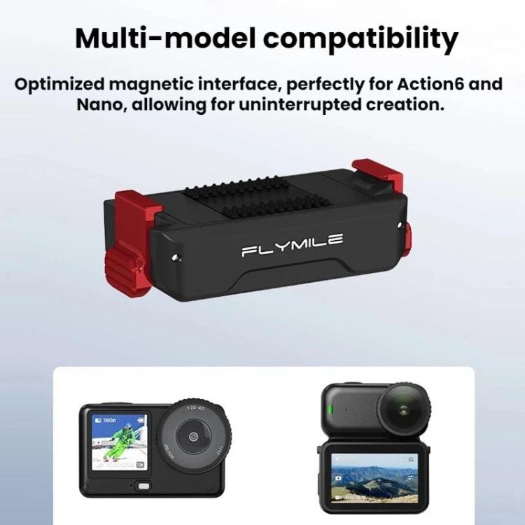 Base Adaptador de expansión de 1/4" con magnética de liberación rápida Flymile para DJI Osmo Action 6 (negro) — imagen 7