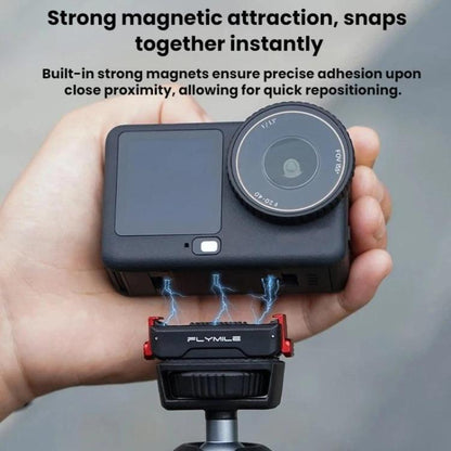 Base Adaptador de expansión de 1/4" con magnética de liberación rápida Flymile para DJI Osmo Action 6 (negro) — imagen 8