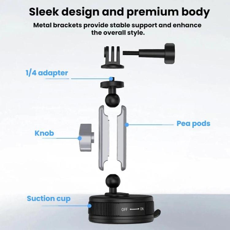 Soporte de ventosa para auto Flymile para DJI Osmo Pocket 3 / Osmo Action 6 (FLY052) para DJI DJI Osmo Pocket 3, DJI Osmo Ac…