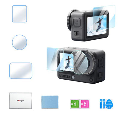 Protector de pantalla de vidrio templado aMagisn de dureza 9H para DJI Osmo Action 6 (1 unidad)