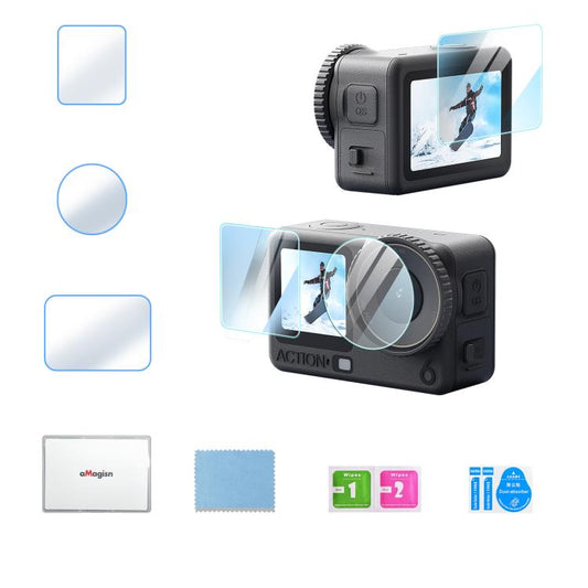 Protector de pantalla de vidrio templado aMagisn de dureza 9H para DJI Osmo Action 6 (1 unidad)