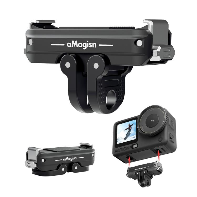 Adaptador magnético bidireccional de liberación rápida aMagisn 2.0 para DJI Osmo Action 6 (negro)