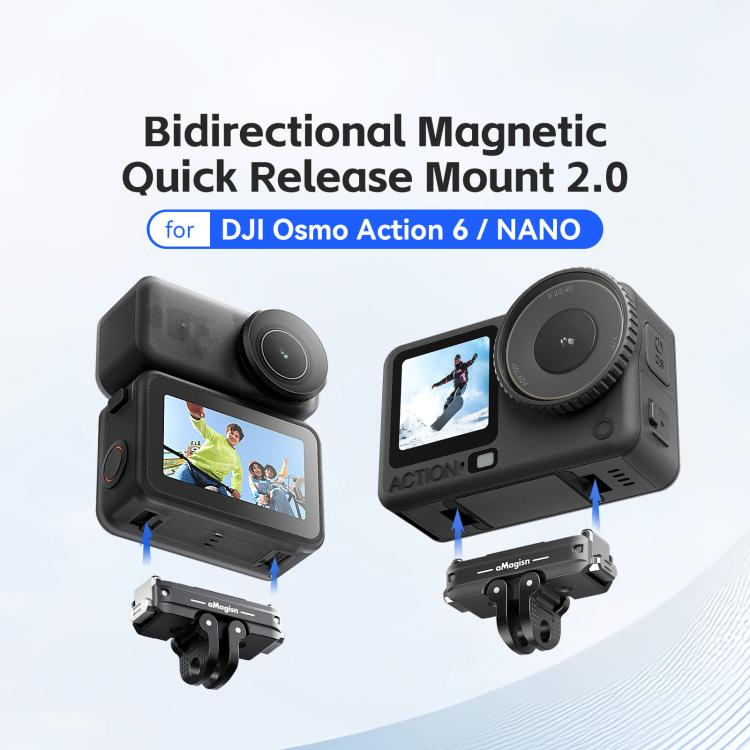Adaptador magnético bidireccional de liberación rápida aMagisn 2.0 para DJI Osmo Action 6 (negro) — imagen 2