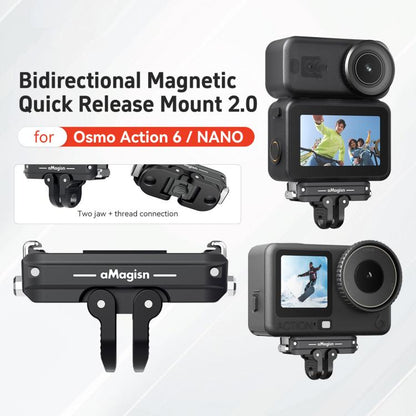 Adaptador magnético bidireccional de liberación rápida aMagisn 2.0 para DJI Osmo Action 6 (negro) — imagen 3