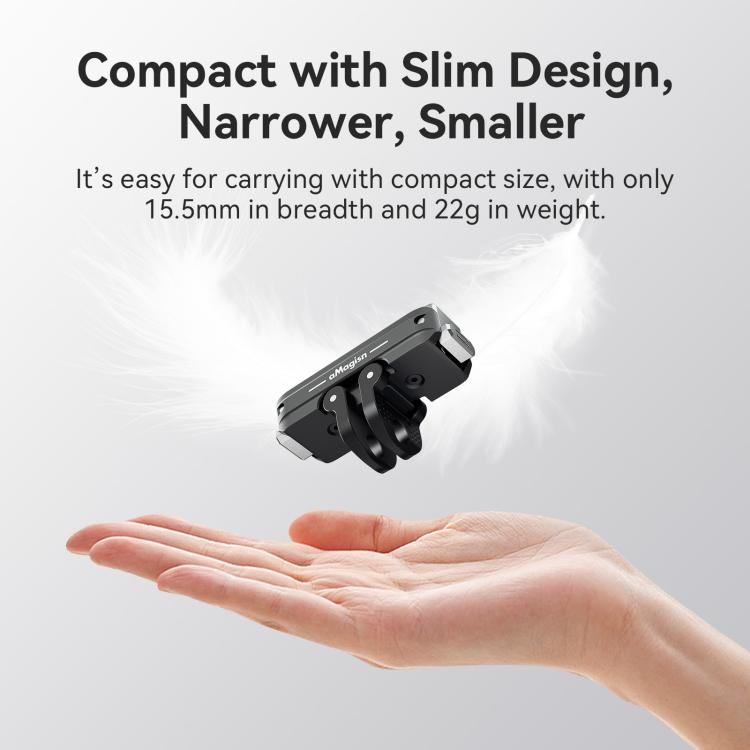 Adaptador magnético bidireccional de liberación rápida aMagisn 2.0 para DJI Osmo Action 6 (negro) — imagen 5