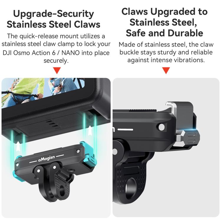 Adaptador magnético bidireccional de liberación rápida aMagisn 2.0 para DJI Osmo Action 6 (negro) — imagen 6