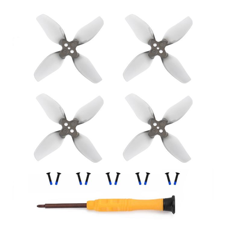Hélices 2 RCSTQ 2 pares de espirales de cuatro palas de repuesto para DJI Neo (gris)