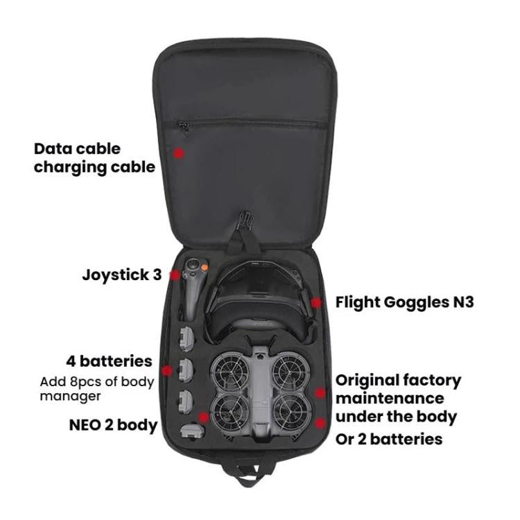 Bolsa de hombro para kit de vuelo físico 2 BKano para DJI Neo (negra) — imagen 3