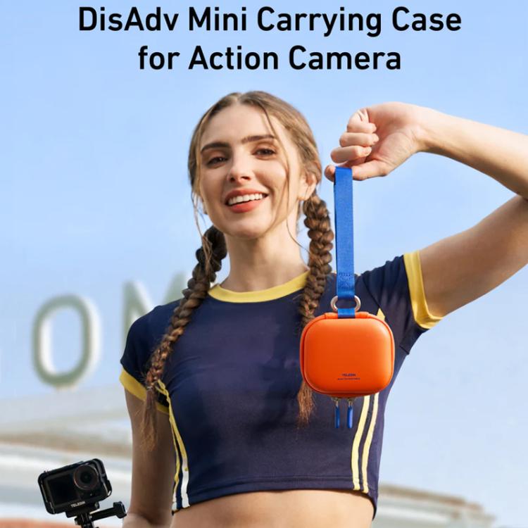 Estuche rígido TELESIN DisAdv Mini para cámaras de acción. Bolsa de almacenamiento Universal con correa para la muñeca para……
