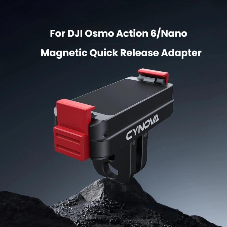 Adaptador de montaje de liberación rápida magnético CYNOVA para DJI Osmo Action 6 (negro) — imagen 3