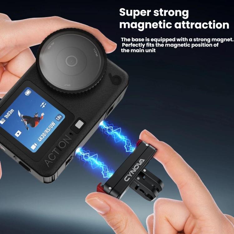 Adaptador de montaje de liberación rápida magnético CYNOVA para DJI Osmo Action 6 (negro) — imagen 4