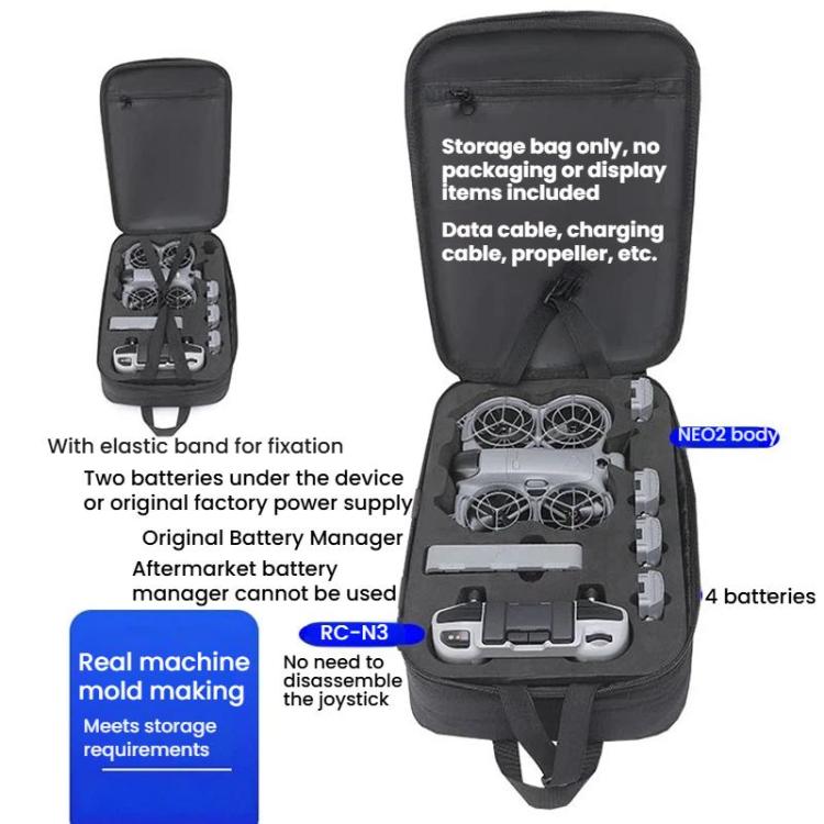 Bolsa organizadora, bandolera de pecho para DJI Neo (negra) — imagen 3