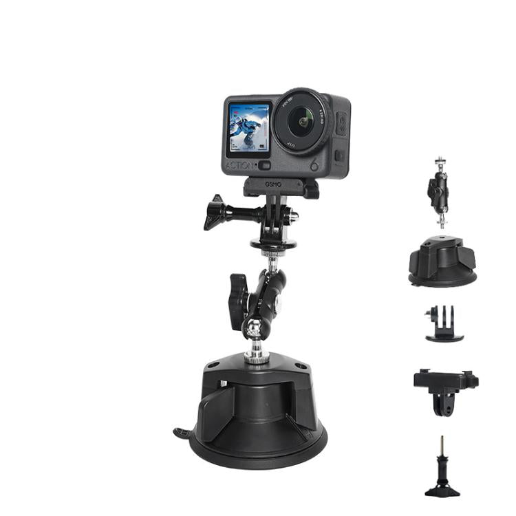 Soporte de ventosa para parabrisas de auto con rotación de 360 grados y base de vacío para DJI Osmo Action 6 (negro)