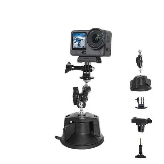 Soporte de ventosa para parabrisas de auto con rotación de 360 grados y base de vacío para DJI Osmo Action 6 (negro)