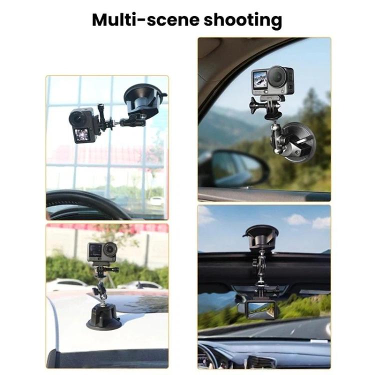 Soporte de ventosa para parabrisas de auto con rotación de 360 grados y base de vacío para DJI Osmo Action 6 (negro) — image…