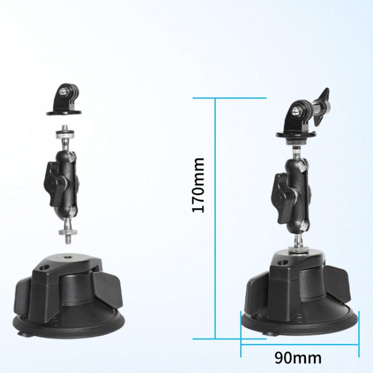 Soporte de ventosa para parabrisas de auto con rotación de 360 grados y base de vacío para DJI Osmo Action 6 (negro) — image…