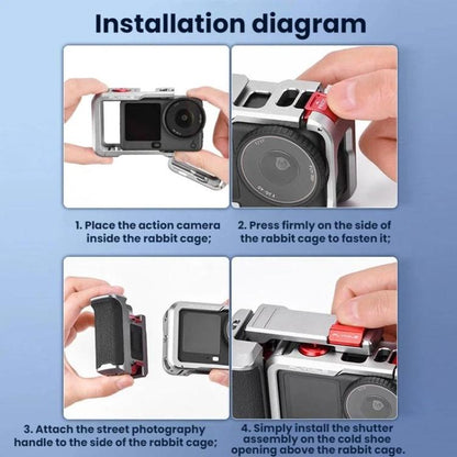 Kit de marco protector de jaula extendida Flymile para DJI Osmo Action 6 (plateado) — imagen 10