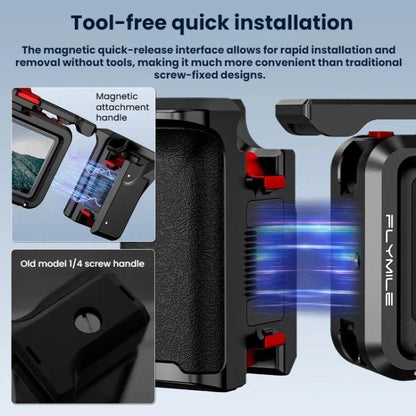 Kit de marco protector de jaula extendida Flymile para DJI Osmo Action 6 (negro) — imagen 4