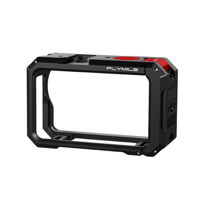 Estuche de expansión con marco protector metálico para cámara Flymile para DJI Osmo Action 6 (negro y rojo)