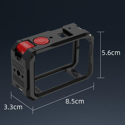 Estuche de expansión con marco protector metálico para cámara Flymile para DJI Osmo Action 6 (negro y rojo) — imagen 2