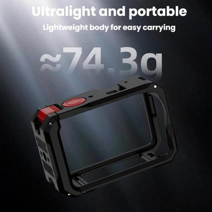 Estuche de expansión con marco protector metálico para cámara Flymile para DJI Osmo Action 6 (negro y rojo) — imagen 3