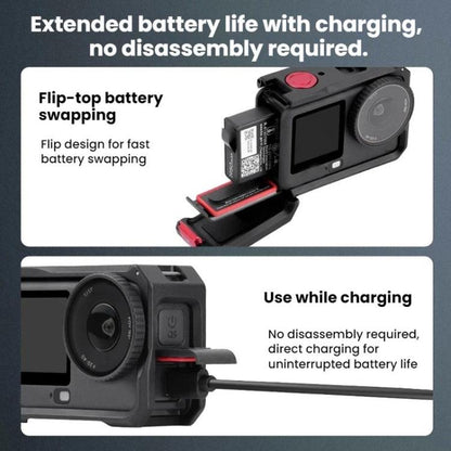 Estuche de expansión con marco protector metálico para cámara Flymile para DJI Osmo Action 6 (negro y rojo) — imagen 5