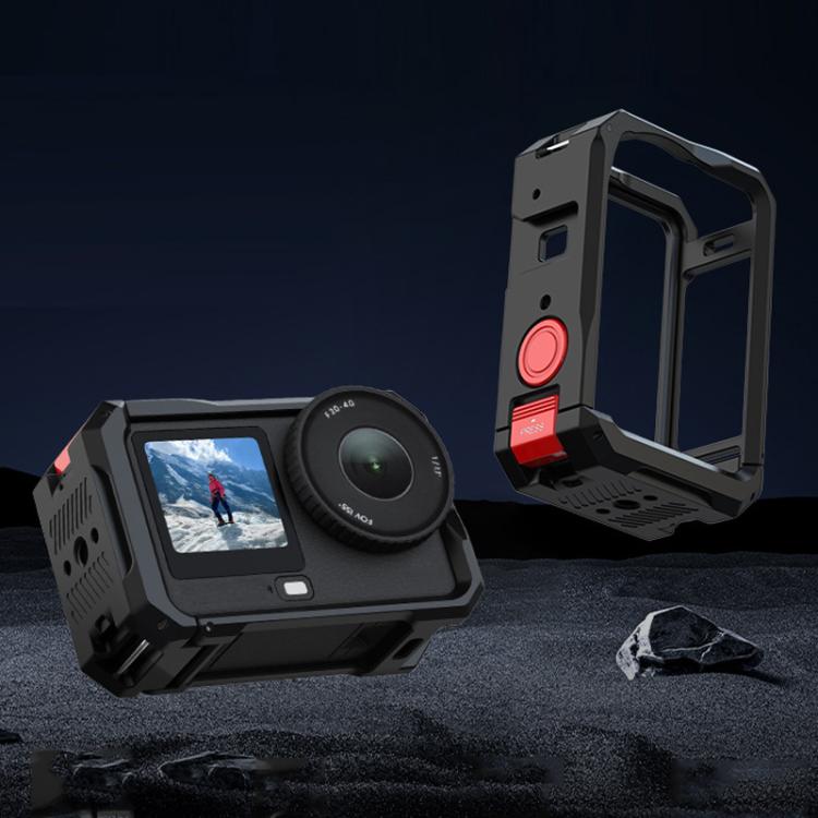 Estuche de expansión con marco protector metálico para cámara Flymile para DJI Osmo Action 6 (negro y rojo) — imagen 10