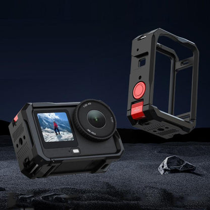 Estuche de expansión con marco protector metálico para cámara Flymile para DJI Osmo Action 6 (negro y rojo) — imagen 10