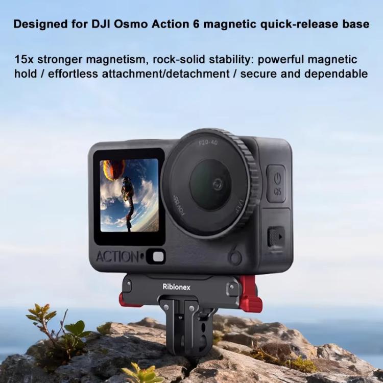 Adaptador de liberación rápida magnético de doble cara Ribionex para DJI Osmo Action 6 (negro) — imagen 4