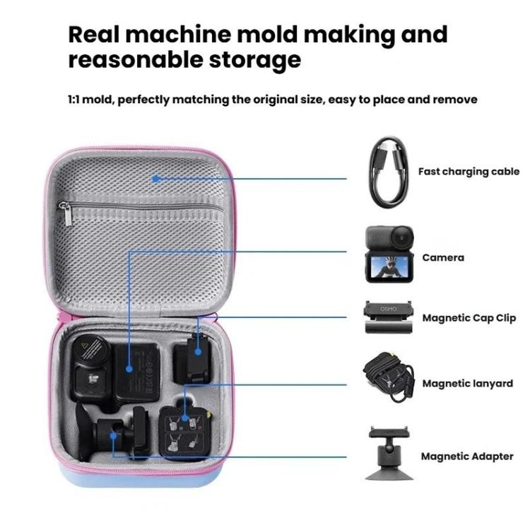Estuche rígido de transporte, bolsa protectora portátil de almacenamiento con asa (negro) — imagen 3