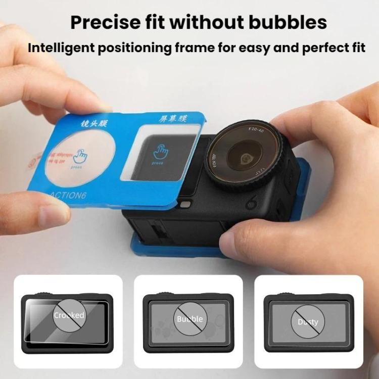Lente de cámara Protector de pantalla de vidrio templado HD para Flymile para DJI Osmo Action 6 (AC6023) — imagen 7