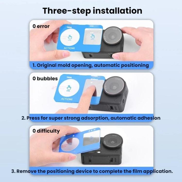 Lente de cámara Protector de pantalla de vidrio templado HD para Flymile para DJI Osmo Action 6 (AC6023) — imagen 10