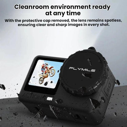 Tapa de lente de silicona protectora a prueba de polvo Flymile para DJI Osmo Action 6 (negra) — imagen 4