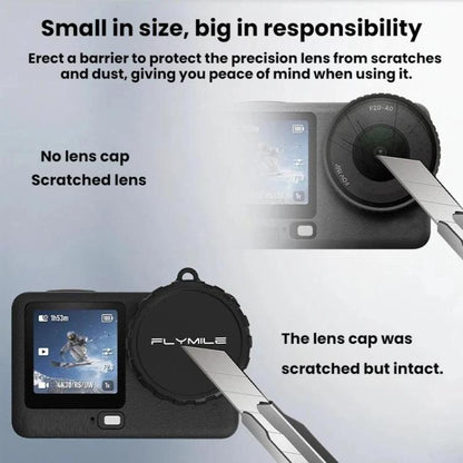 Tapa de lente de silicona protectora a prueba de polvo Flymile para DJI Osmo Action 6 (negra) — imagen 5