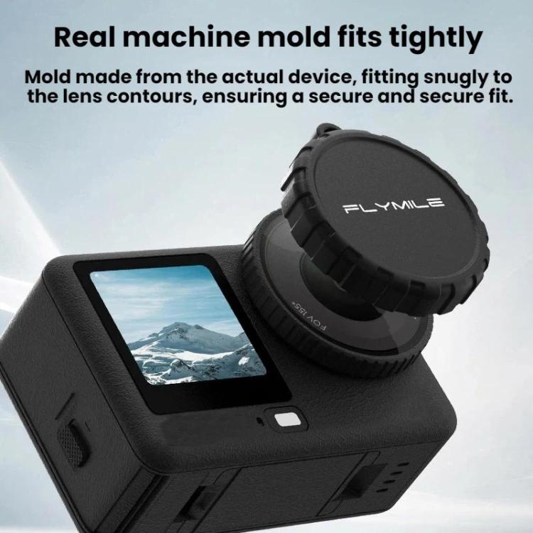 Tapa de lente de silicona protectora a prueba de polvo Flymile para DJI Osmo Action 6 (negra) — imagen 9