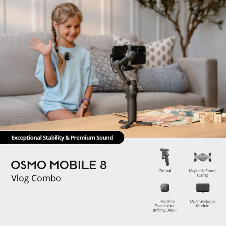 Micrófono Combo de vlog Original de Osmo Mobile 8 con minitransmisor de (negro) para DJI Osmo Mobile — imagen 2