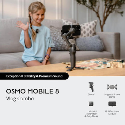 Micrófono Combo de vlog Original de Osmo Mobile 8 con minitransmisor de (negro) para DJI Osmo Mobile — imagen 2