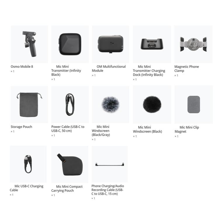 Micrófono Combo de vlog Original de Osmo Mobile 8 con minitransmisor de (negro) para DJI Osmo Mobile — imagen 3