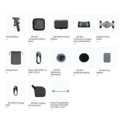 Micrófono Combo de vlog Original de Osmo Mobile 8 con minitransmisor de (negro) para DJI Osmo Mobile — imagen 3
