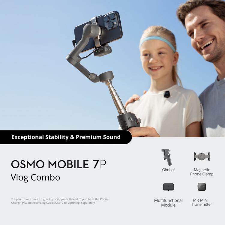 Micrófono Combo de vlog Original Osmo Mobile 7P con minitransmisor de para DJI Osmo Mobile 7 (negro) — imagen 5