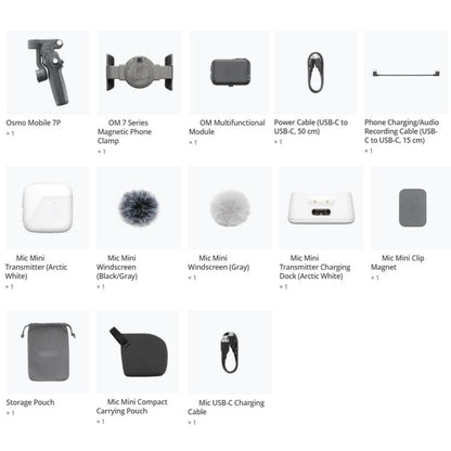 Micrófono Combo de vlog Original Osmo Mobile 7P con minitransmisor de para DJI Osmo Mobile 7 (blanco) — imagen 7