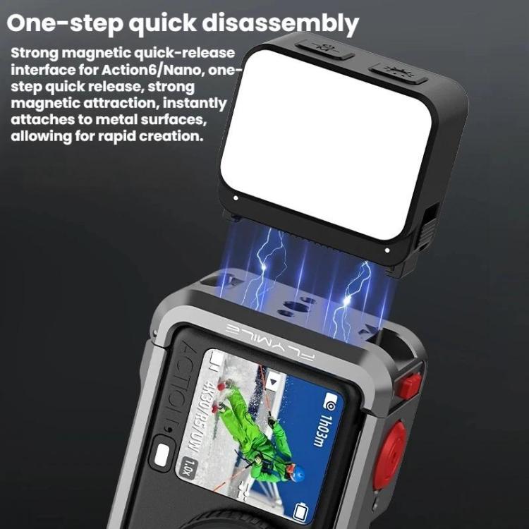 Luz magnética para selfies Flymile para DJI Osmo Action 6 (negra) — imagen 6