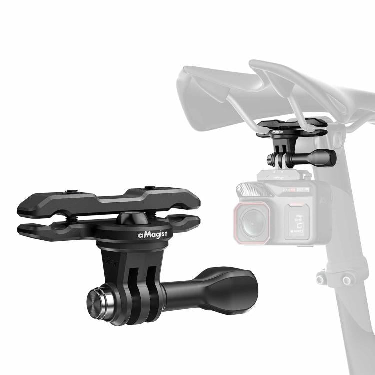 Soporte AMagisn - Universal para riel de sillín de bicicleta para cámaras de acción (negro)