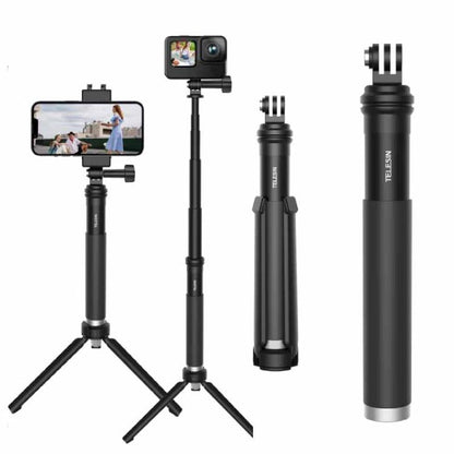 Trípode selfie extensible TELESIN 2 en 1 de 0,9m — para cámaras de acción y smartphones — imagen 3