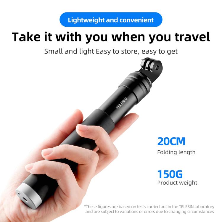 Trípode selfie extensible TELESIN 2 en 1 de 0,9m — para cámaras de acción y smartphones — imagen 5