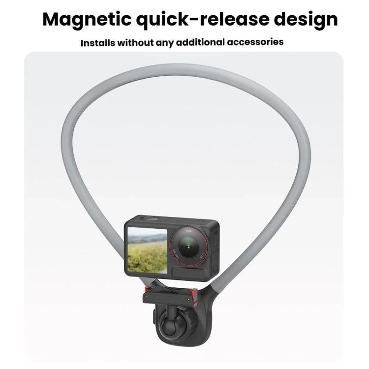 Soporte magnético de cuello de liberación rápida para DJI Osmo 360 / Osmo Action 5 (negro) para DJI DJI Osmo 360, DJI Osmo A…