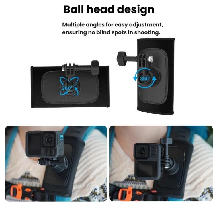 Soporte Universal para correa de hombro para cámaras de acción con rótula giratoria de 360 grados para grabación en primera……