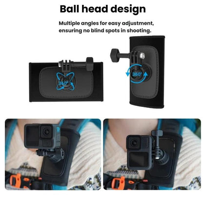 Soporte Universal para correa de hombro para cámaras de acción con rótula giratoria de 360 grados para grabación en primera……